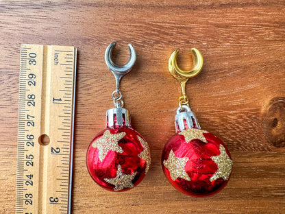 Gold or Silver Red Christmas Ornaments