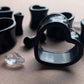 Heart-Shaped Black Acrylic Plugs