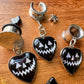 Jack O Lantern Hearts Plug Earrings