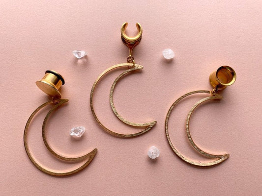 Large Brushed Gold Moons