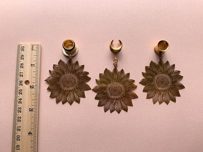 Large Gold Sunflower Dangles