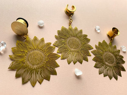 Large Gold Sunflower Dangles