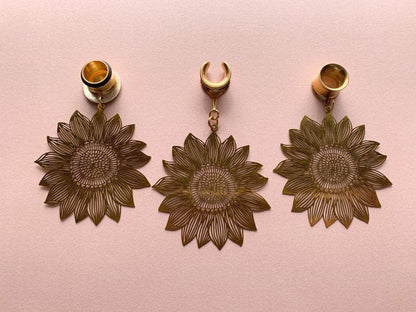 Large Gold Sunflower Dangles