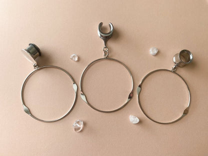 Large Silver Hoops With Accents
