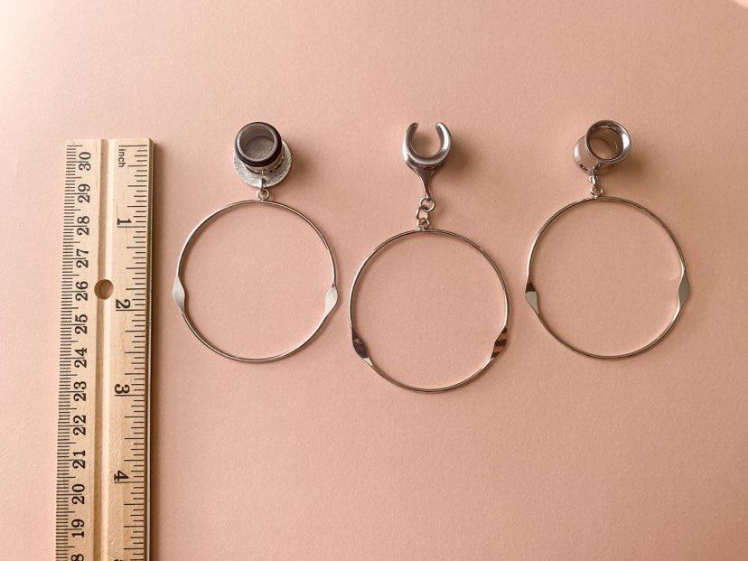 Large Silver Hoops With Accents