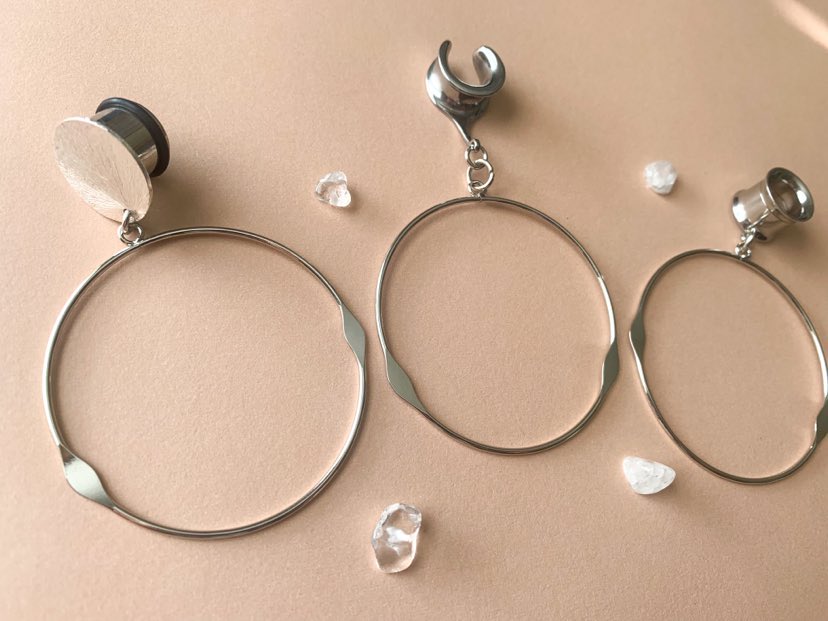 Large Silver Hoops With Accents