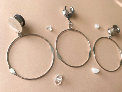 Large Silver Hoops With Accents