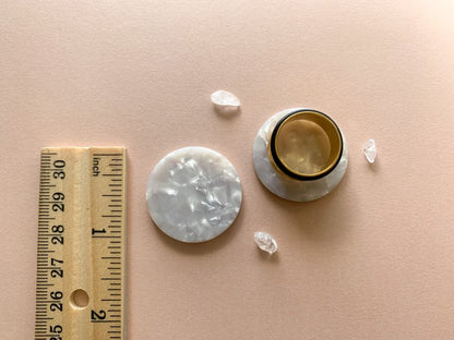 Large White Marble Studs