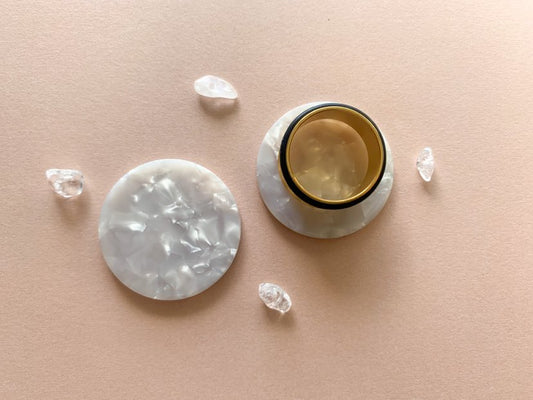 Large White Marble Studs