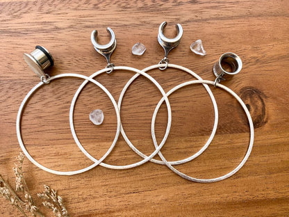 Large Silver Brushed Hoops