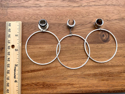 Large Silver Brushed Hoops