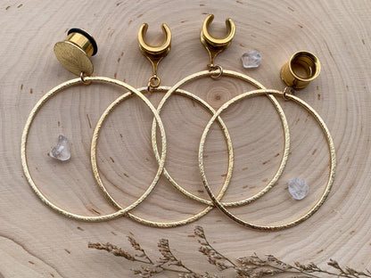 Large Gold Brushed Hoops