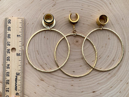 Large Gold Brushed Hoops