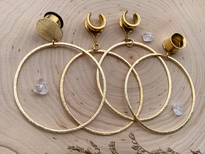 Large Gold Brushed Hoops