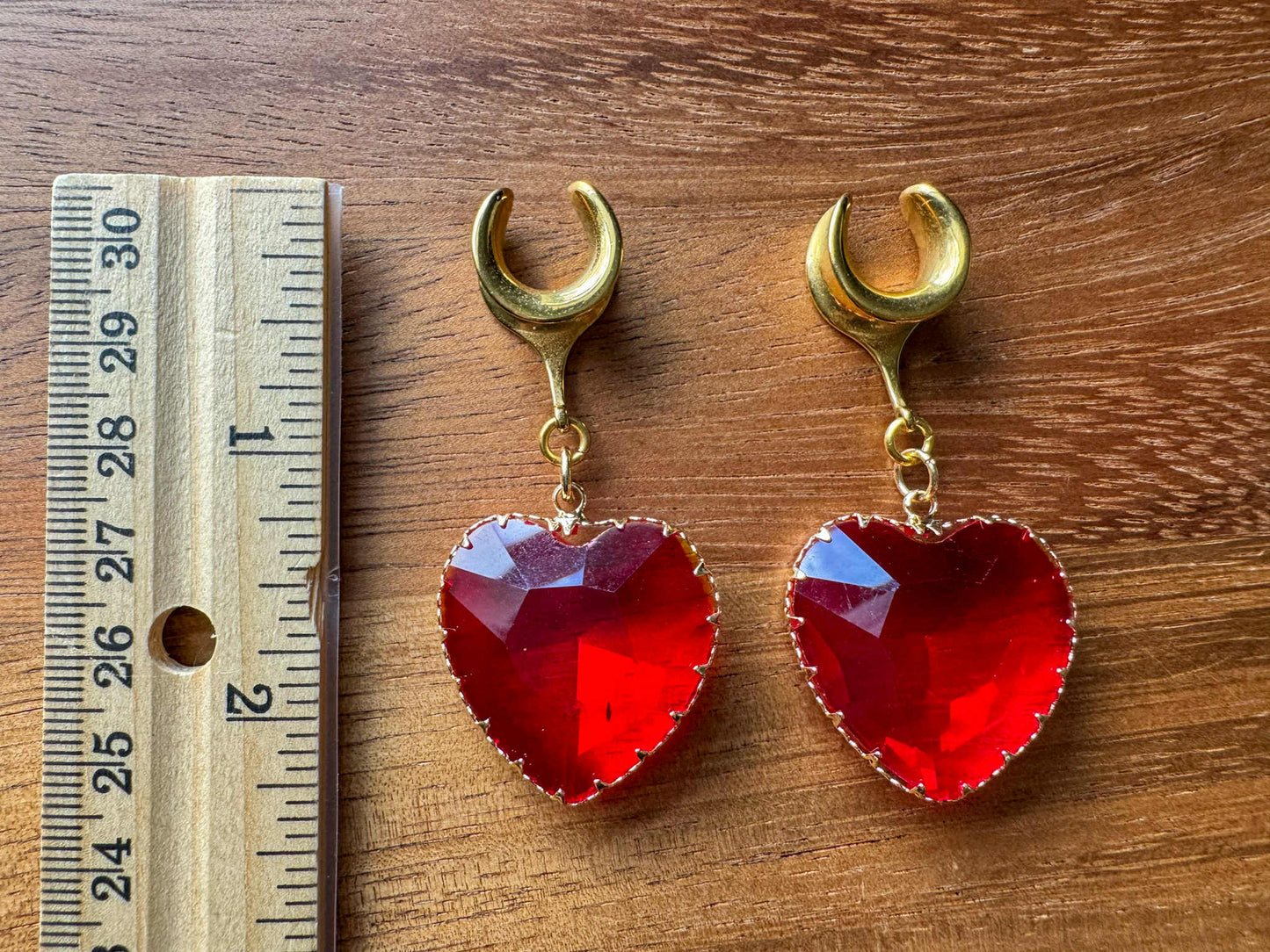 Large Red Glass Hearts