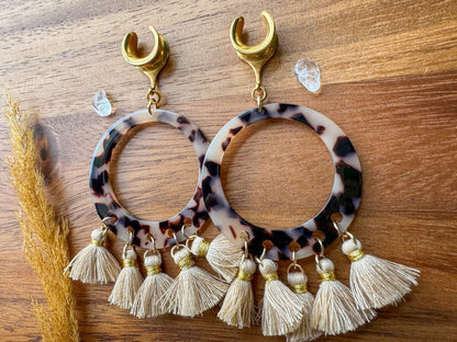 Large Tortoiseshell Boho Hoops