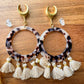 Large Tortoiseshell Boho Hoops Plug Earrings