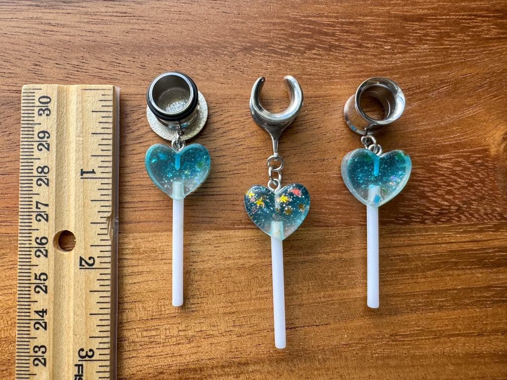 Light Blue Glitter Hearts