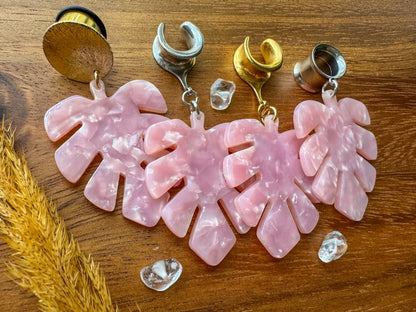 Light Pink Monstera Leaves