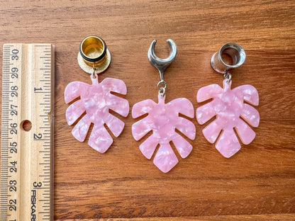 Light Pink Monstera Leaves