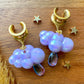 Light Purple & Gold Iridescent Rainclouds Plug Earrings