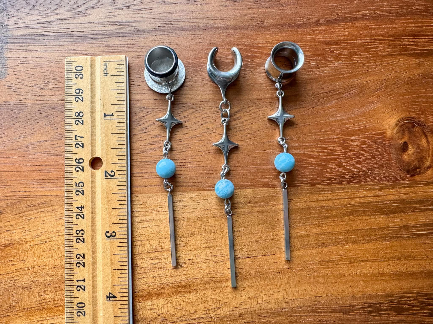 Long Celestial Larimar Dangles