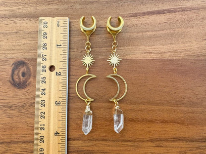 Long Celestial Pendants With Clear Stone Dangle