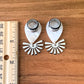 Marble Acetate With Silver Sunburst Earrings