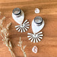 Marble Acetate With Silver Sunburst Earrings