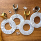 Marble Hoop Dangles Plug Earrings