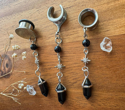 Midnight Starlight Dangles Plug Earrings