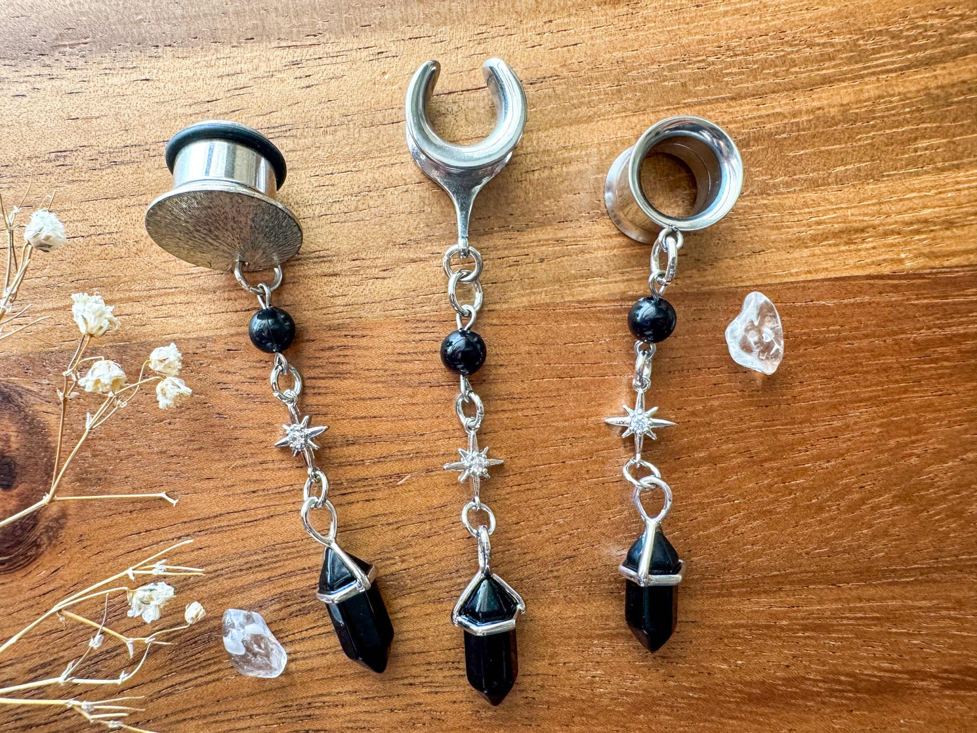 Midnight Starlight Dangles Plug Earrings