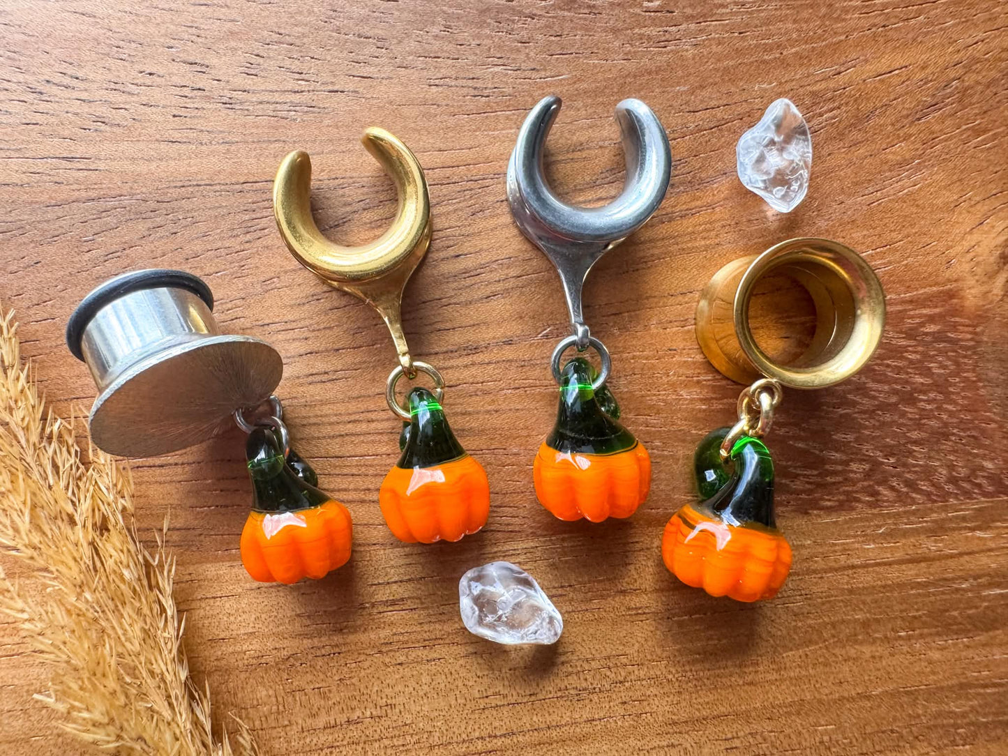 Mini Glass Pumpkin Dangles