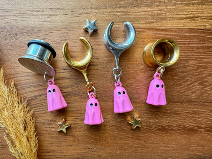 Mini Pink Ghosts Plug Earrings