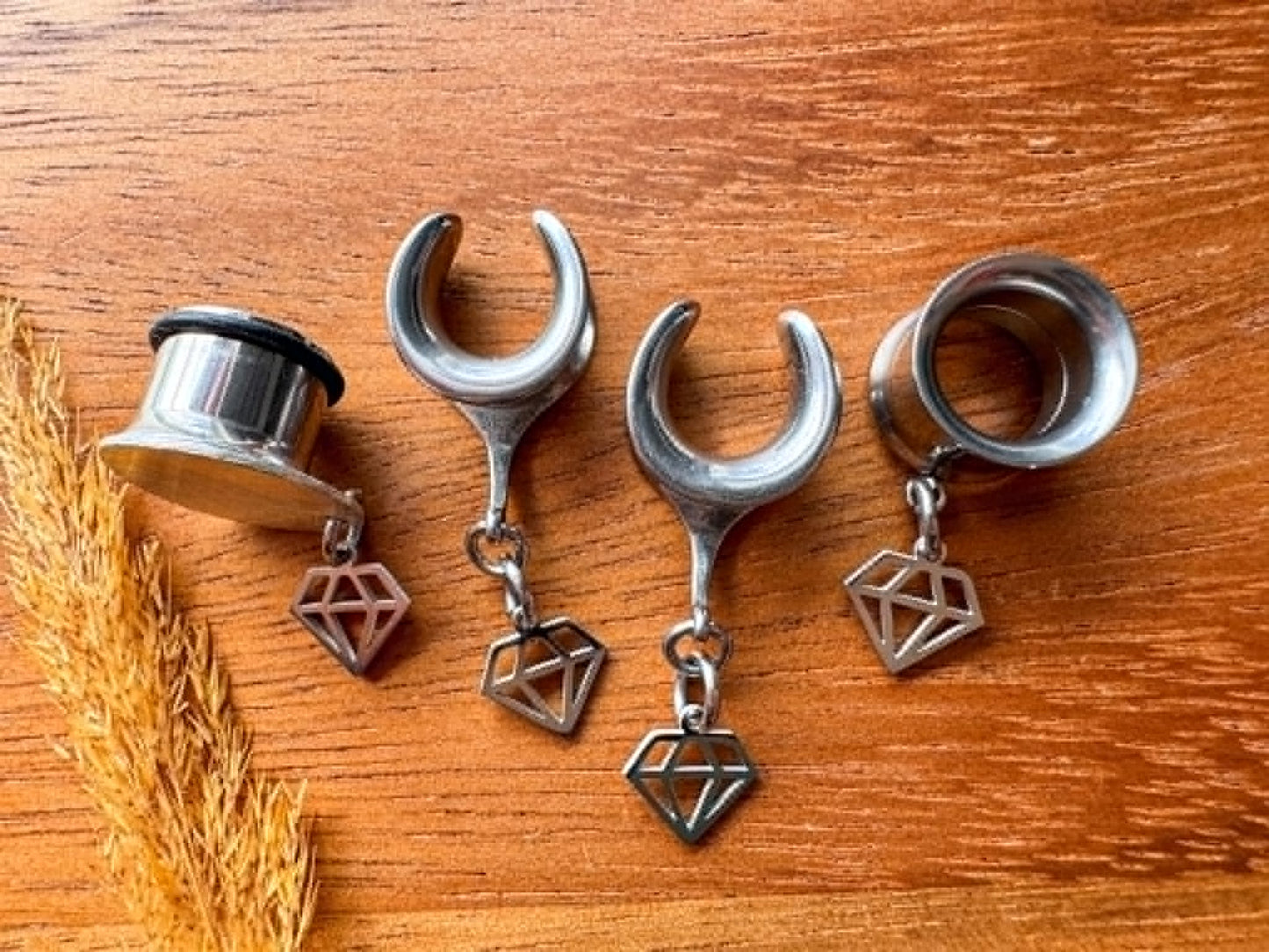 Mini Steel Diamonds Plug Earrings
