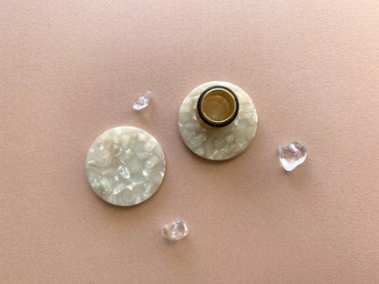 White Marble Tortoiseshell Studs