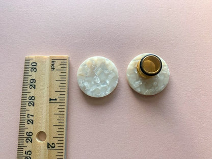 White Marble Tortoiseshell Studs