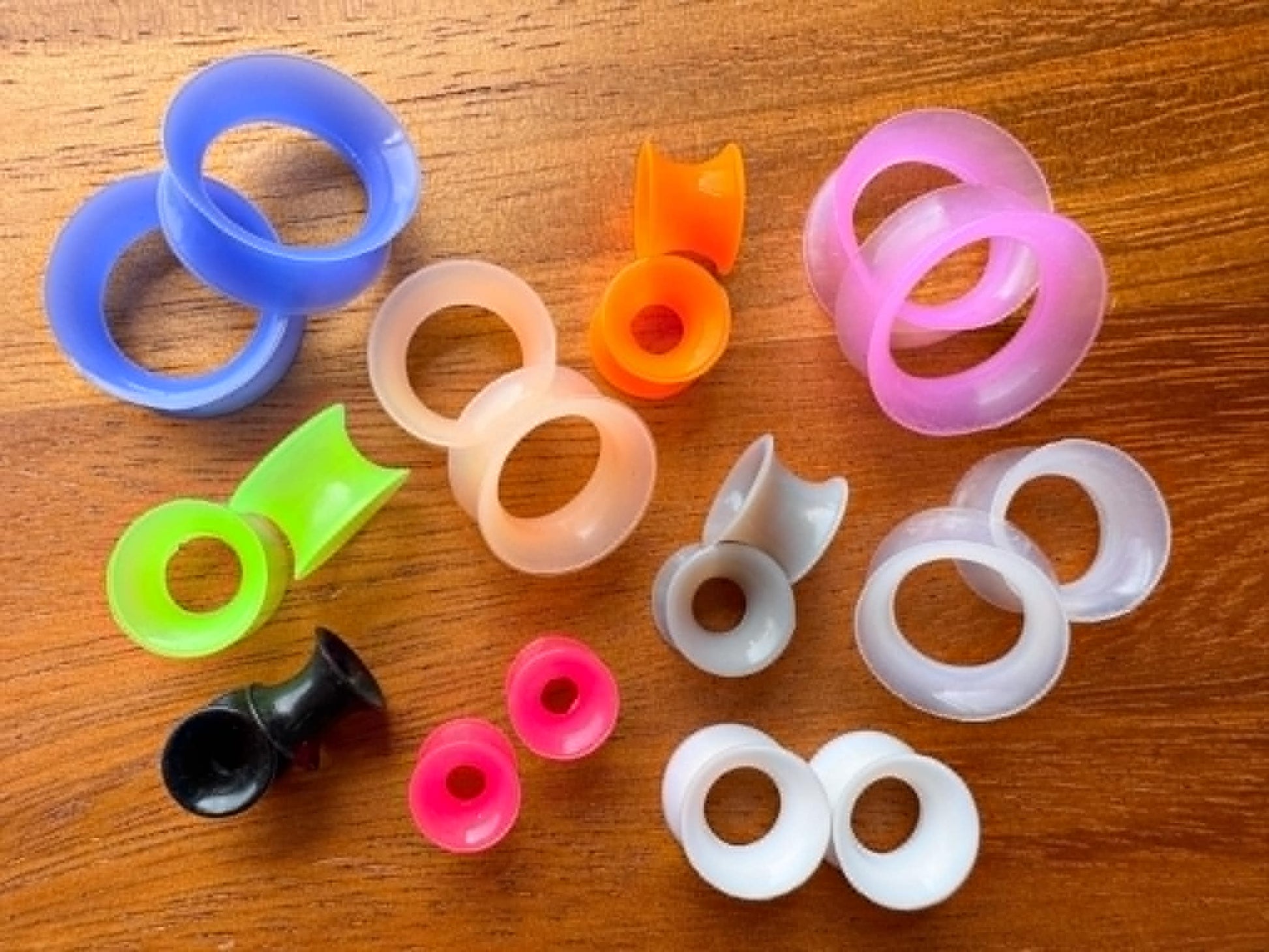 Multicolor Silicone Tunnels Plug Earrings
