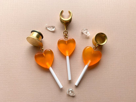 Orange Heart "Halloween Treats" Lollipops