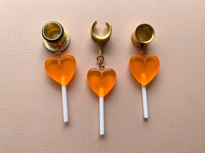 Orange Heart "Halloween Treats" Lollipops