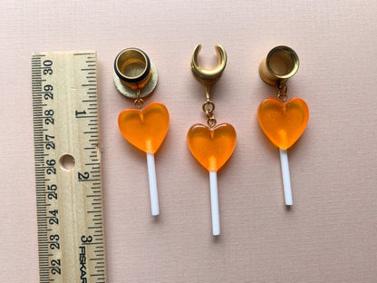 Orange Heart "Halloween Treats" Lollipops