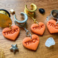 Orange Trick or Treat Hearts Plug Earrings