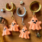Pastel Orange Ghosts Plug Earrings