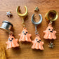 Pastel Orange Ghosts Plug Earrings