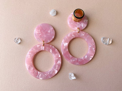 Pink Acetate Hoops