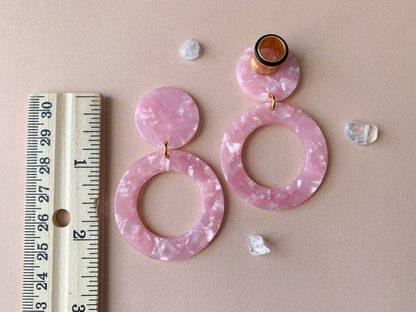 Pink Acetate Hoops