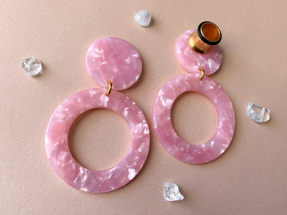 Pink Acetate Hoops