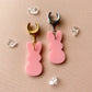 Silver Or Gold Pink Bunny Rabbits