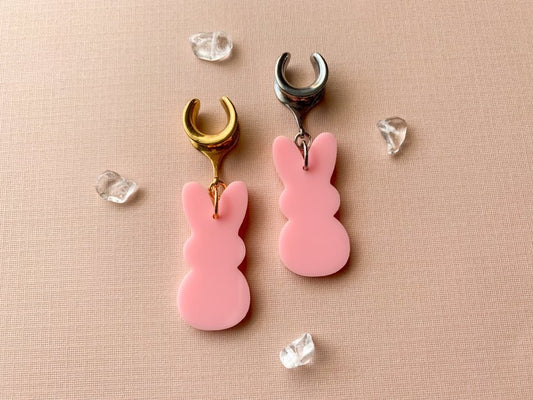 Silver Or Gold Pink Bunny Rabbits