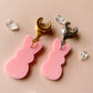 Silver Or Gold Pink Bunny Rabbits
